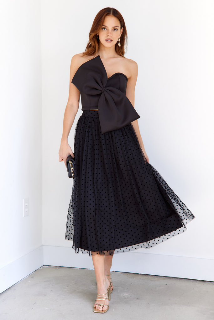 Adeen Dotted Tulle Midi Skirt - fab'rik