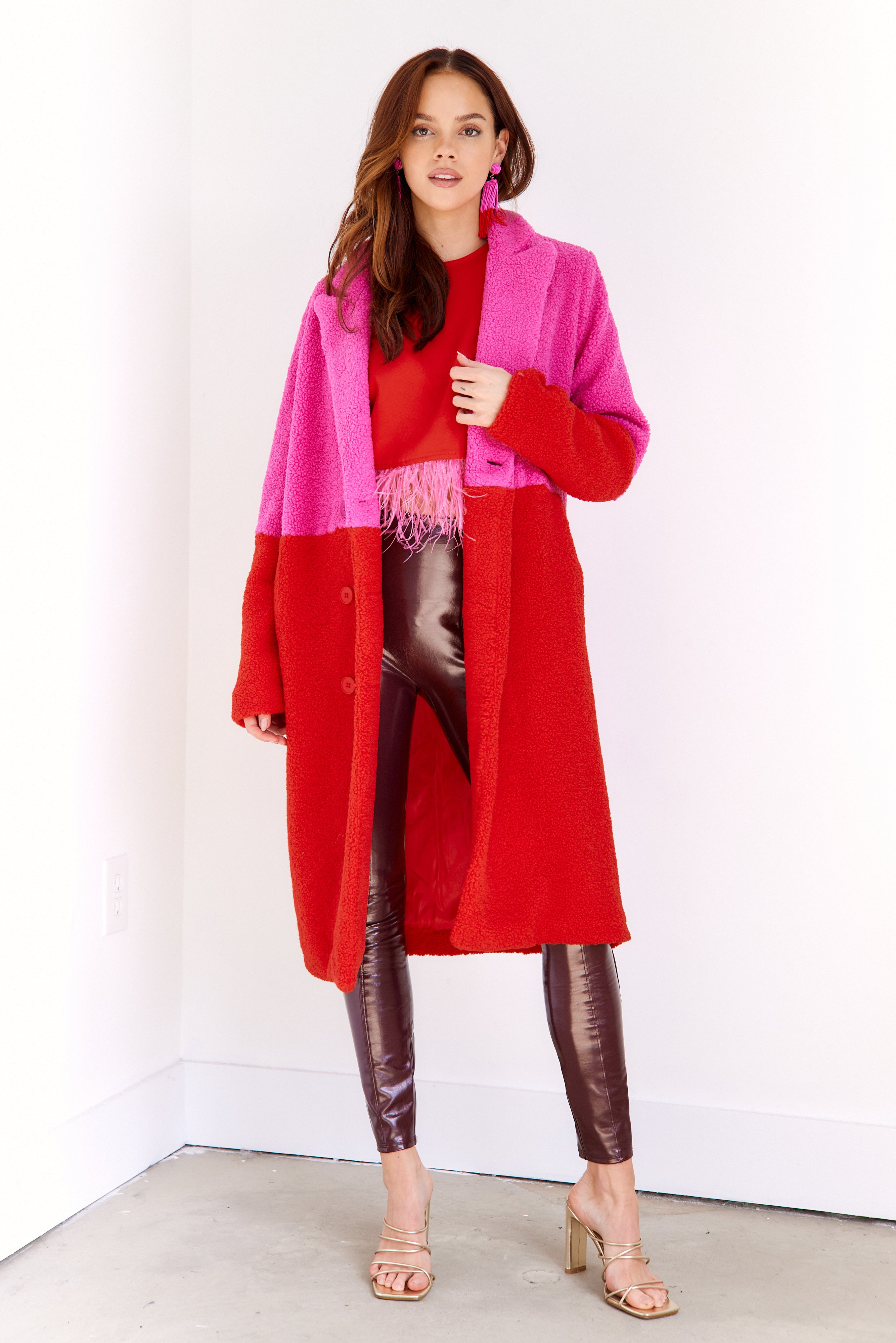 Evie Two Toned Long Coat - fab'rik