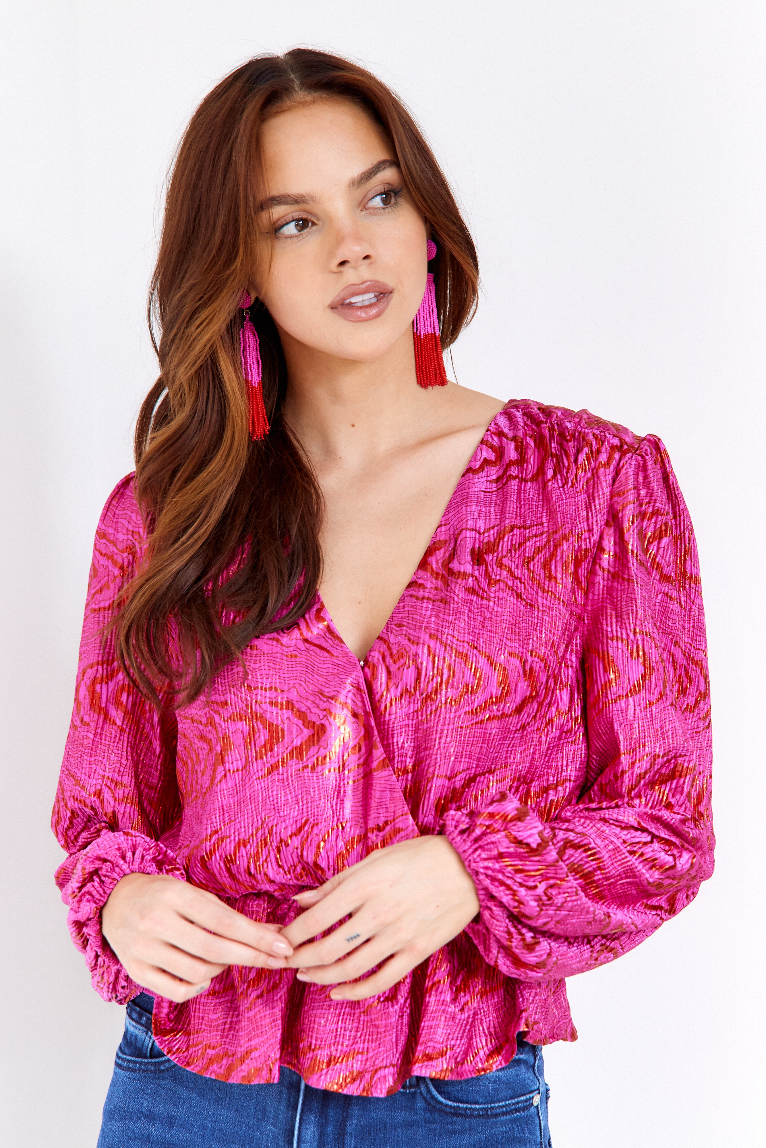 Amiah Cross Front Blouse - fab'rik