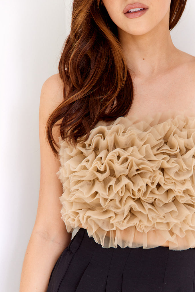 Asher Tulle Ruffled Top - fab'rik