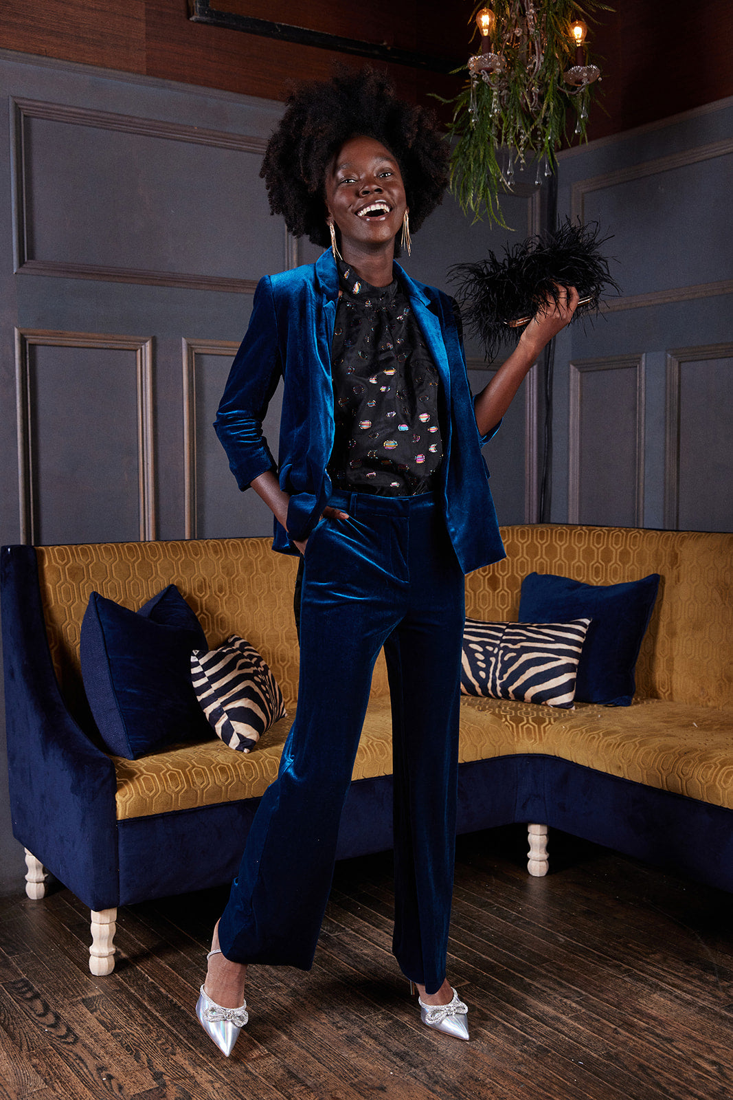 Claudell Velvet Wide Leg Pant - fab'rik
