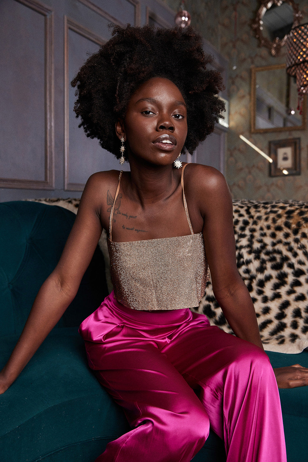 Indie Shimmery Cropped Tank - fab'rik