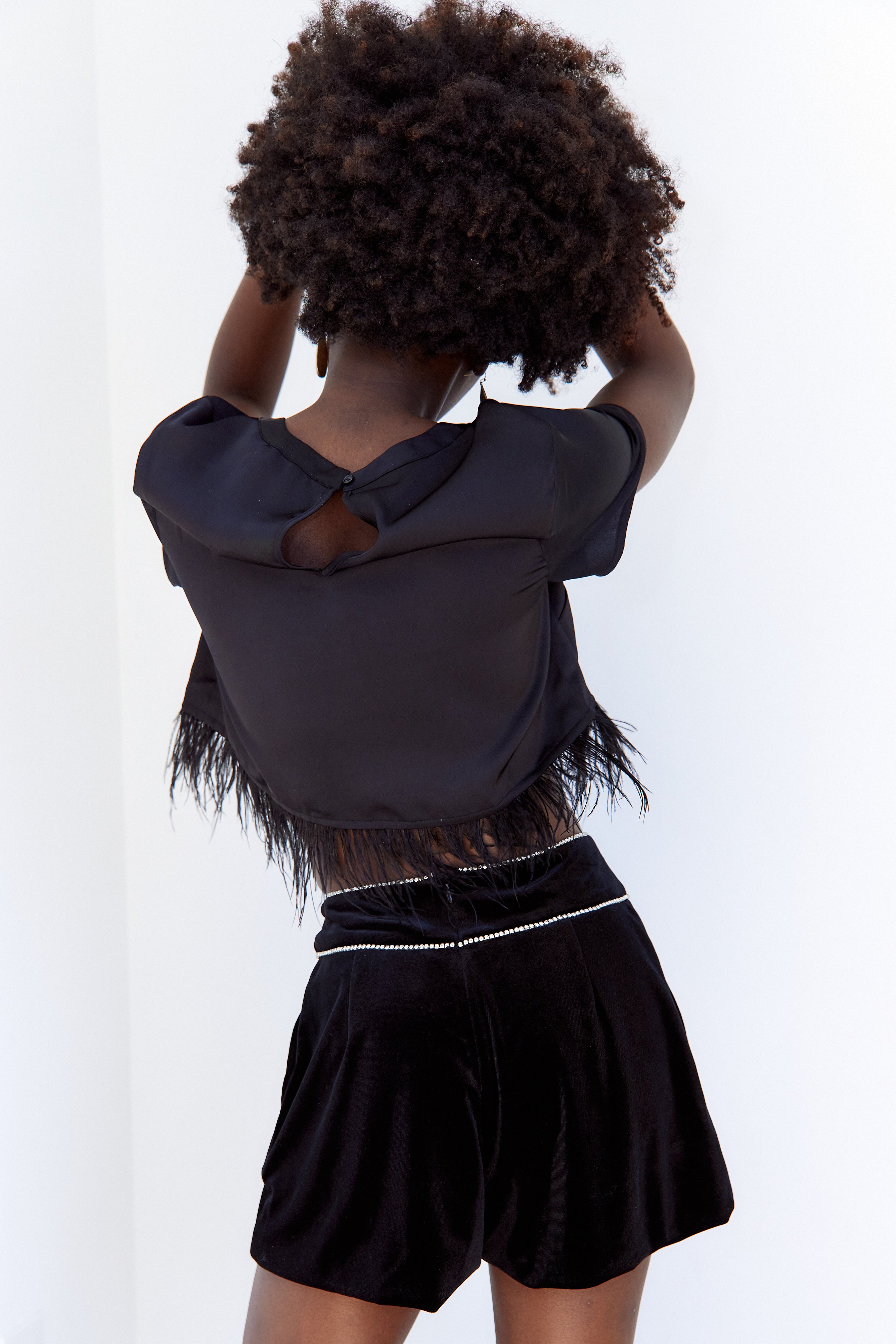 Skyler Velvet Rhinestone Shorts - fab'rik