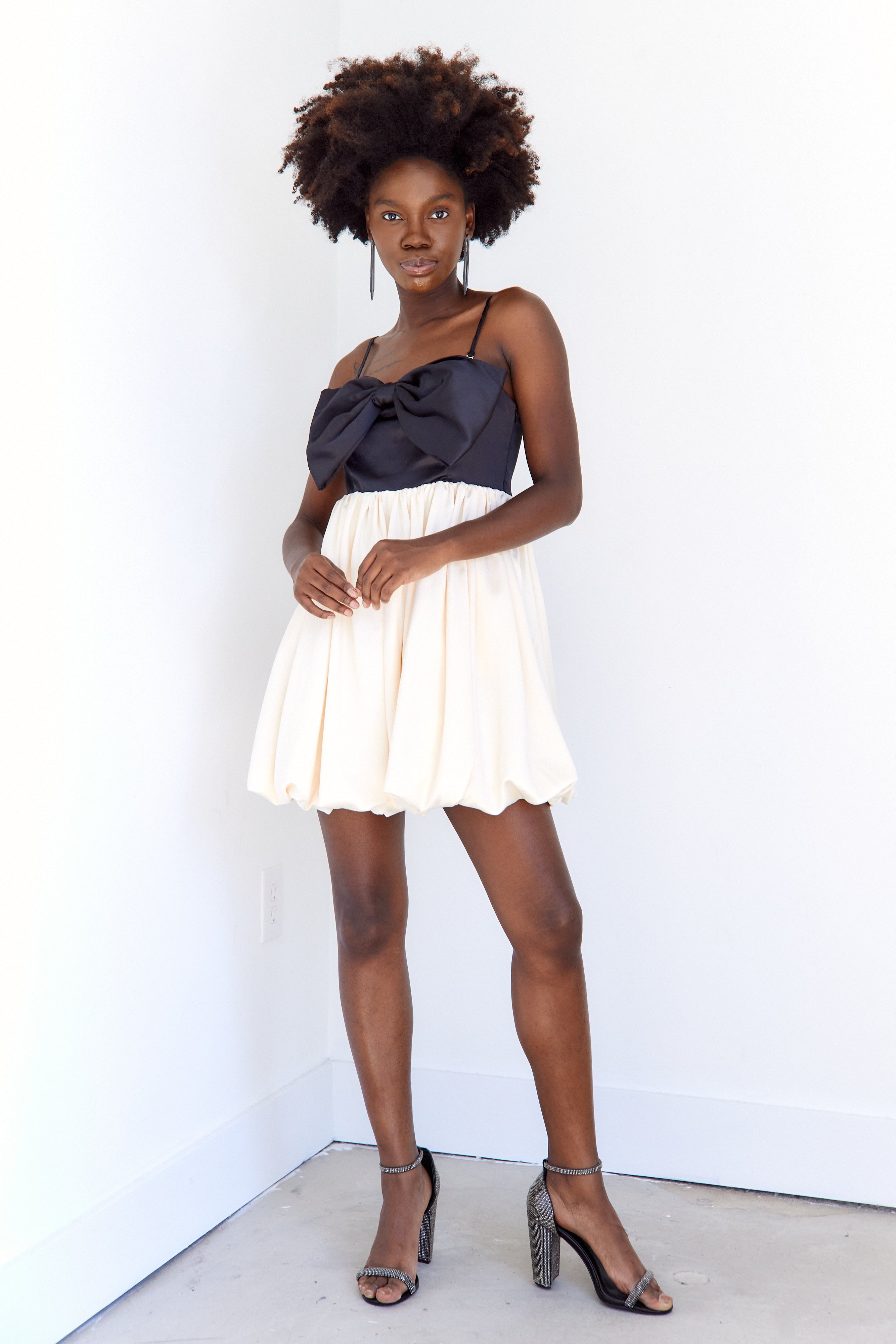 Malia Two Toned Bow Mini Dress - fab'rik