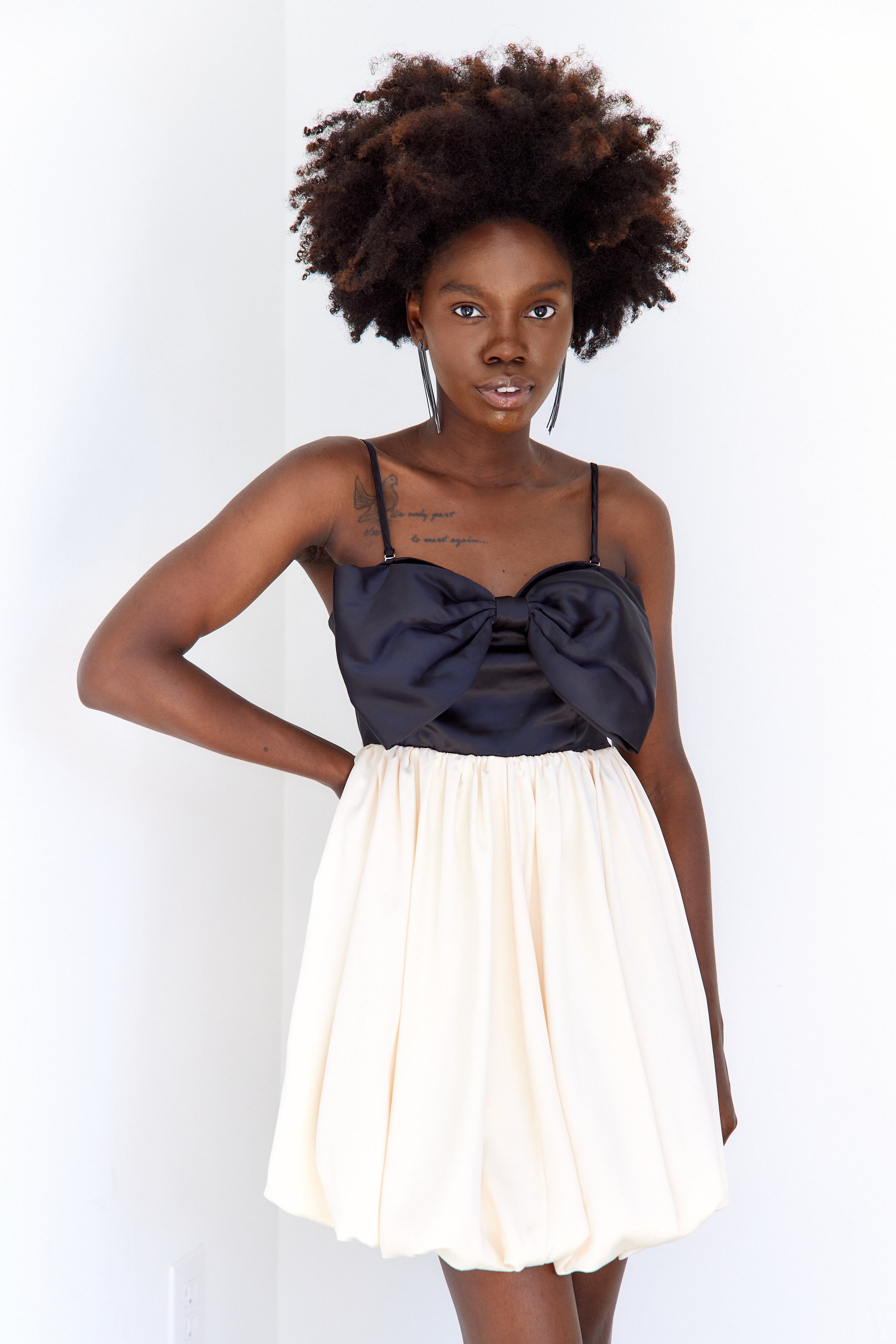 Malia Two Toned Bow Mini Dress - fab'rik