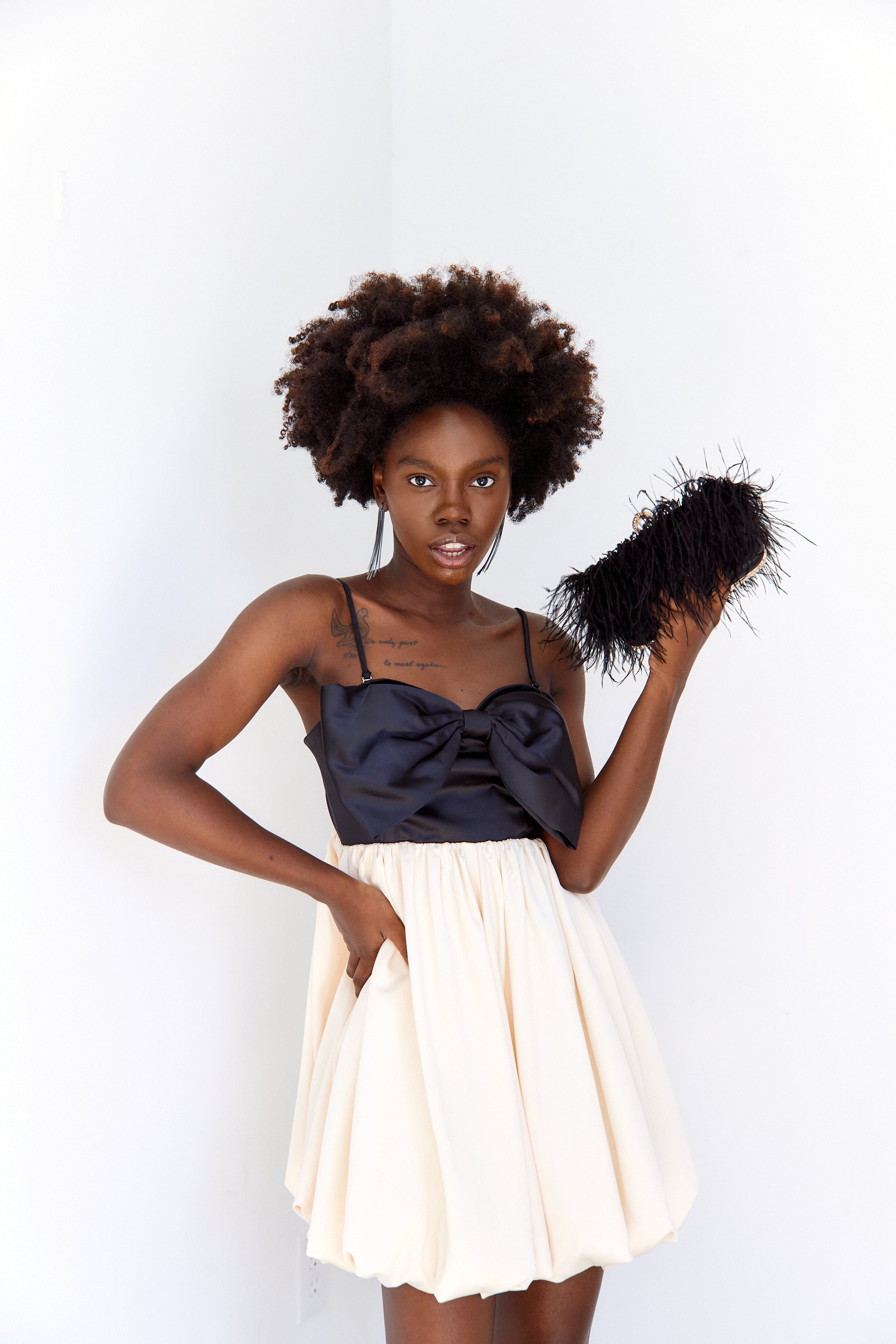 Malia Two Toned Bow Mini Dress - fab'rik