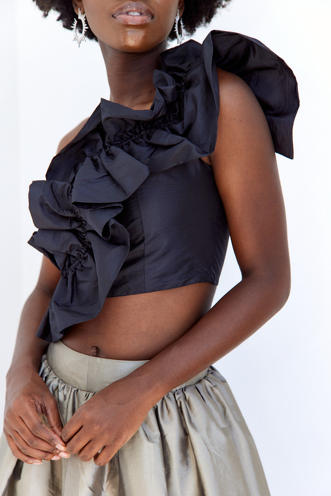 Ashlynn Ruched Ruffle Top - fab'rik