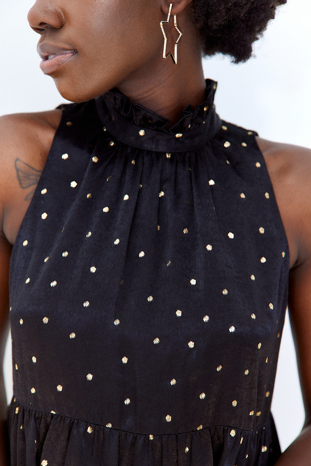 Mabel Tiered Polka Dot Mini Dress - fab'rik