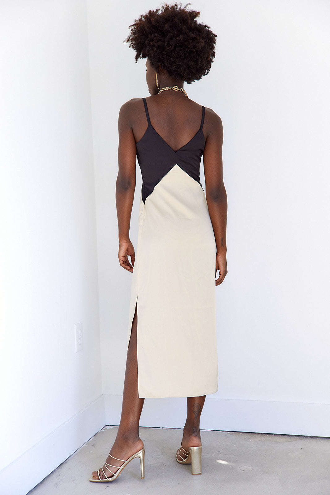 Ramona Satin Slip Midi Dress - fab'rik