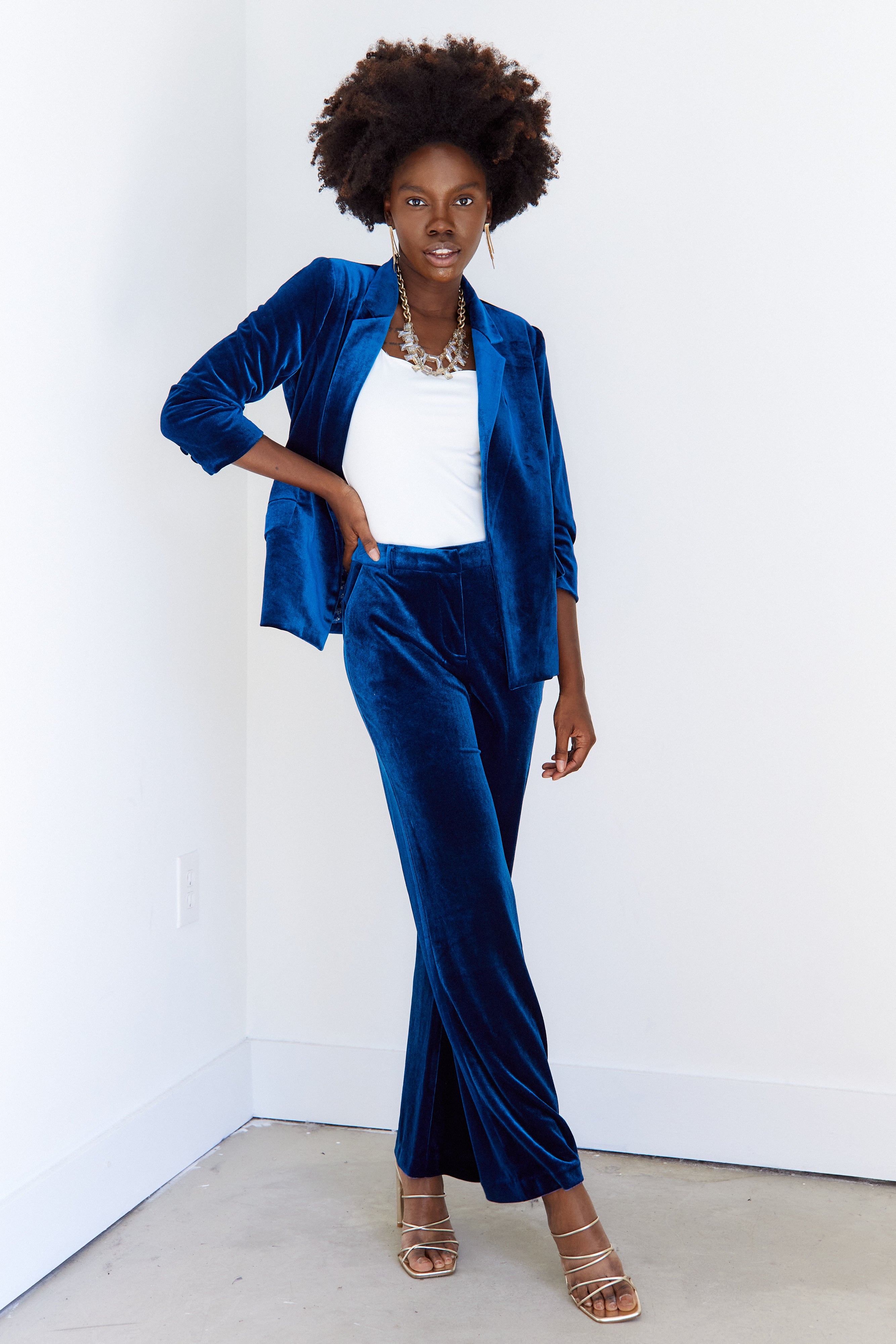 Claudell Velvet Wide Leg Pant - fab'rik