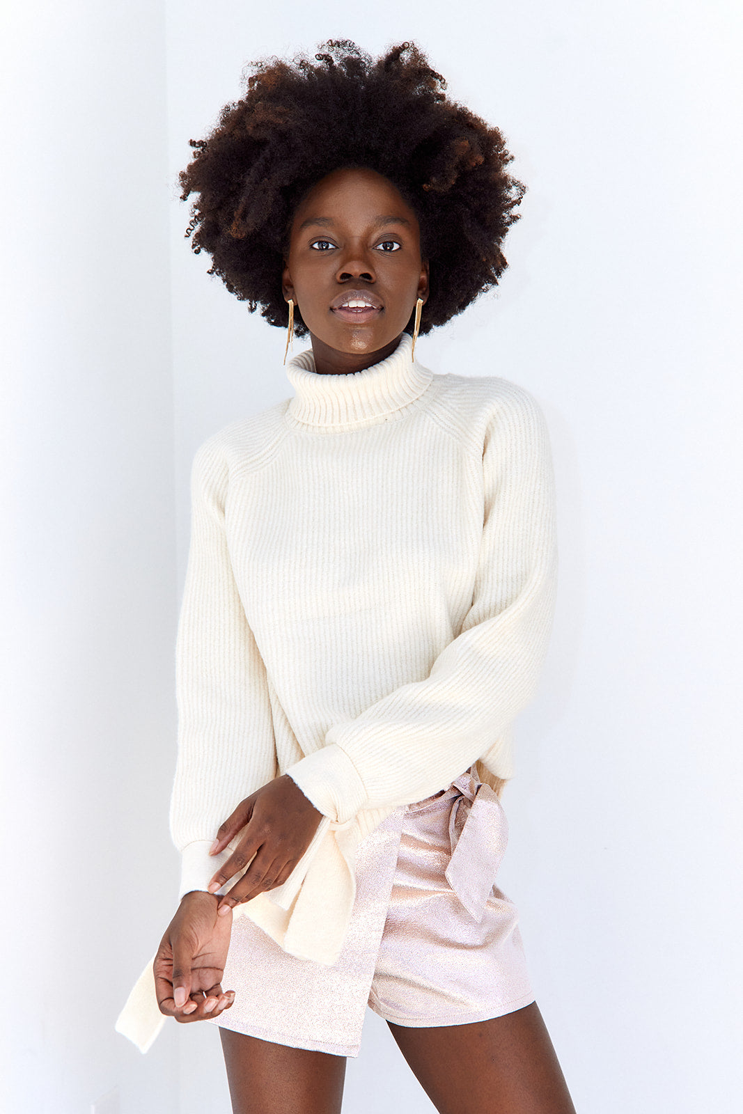 Kameron Tie Sleeve Turtleneck Sweater - fab'rik