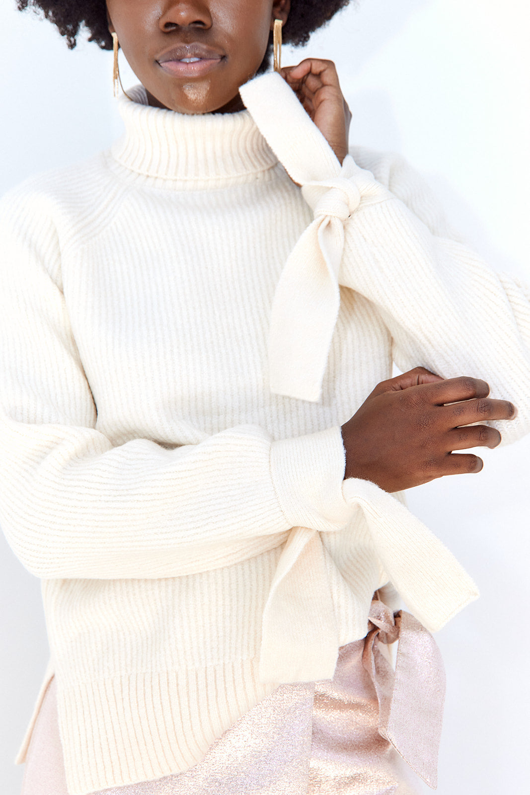 Kameron Tie Sleeve Turtleneck Sweater - fab'rik