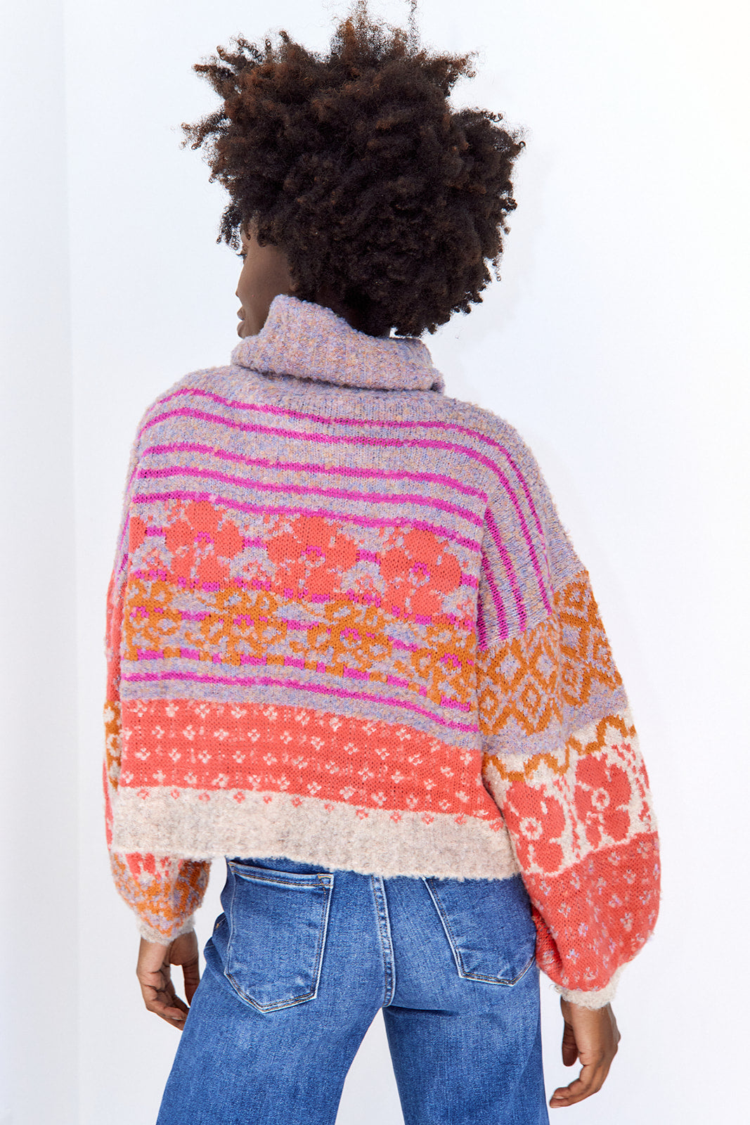 Serena Striped Turtleneck Sweater - fab'rik