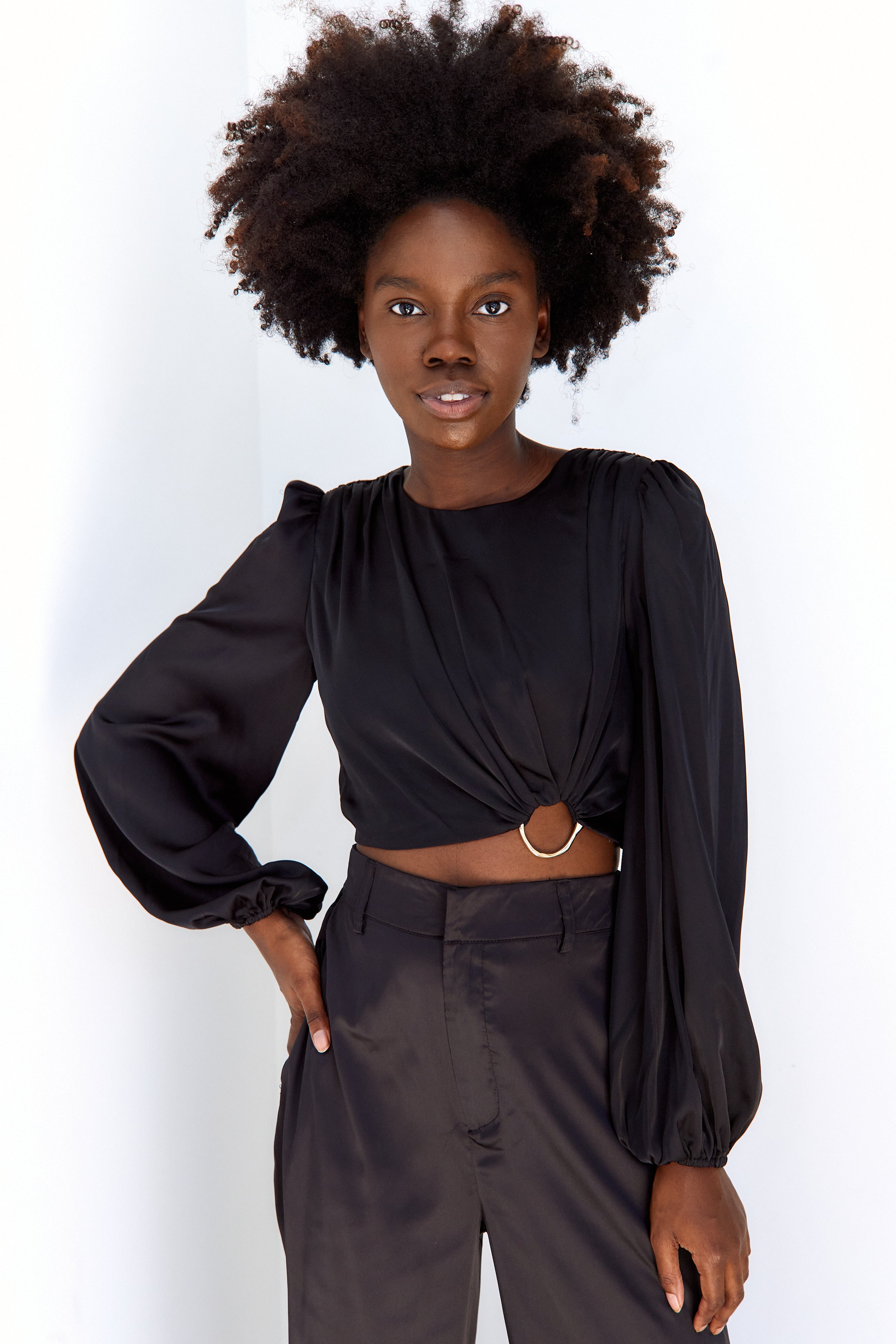 Beck Cropped Ring Detail Top - fab'rik