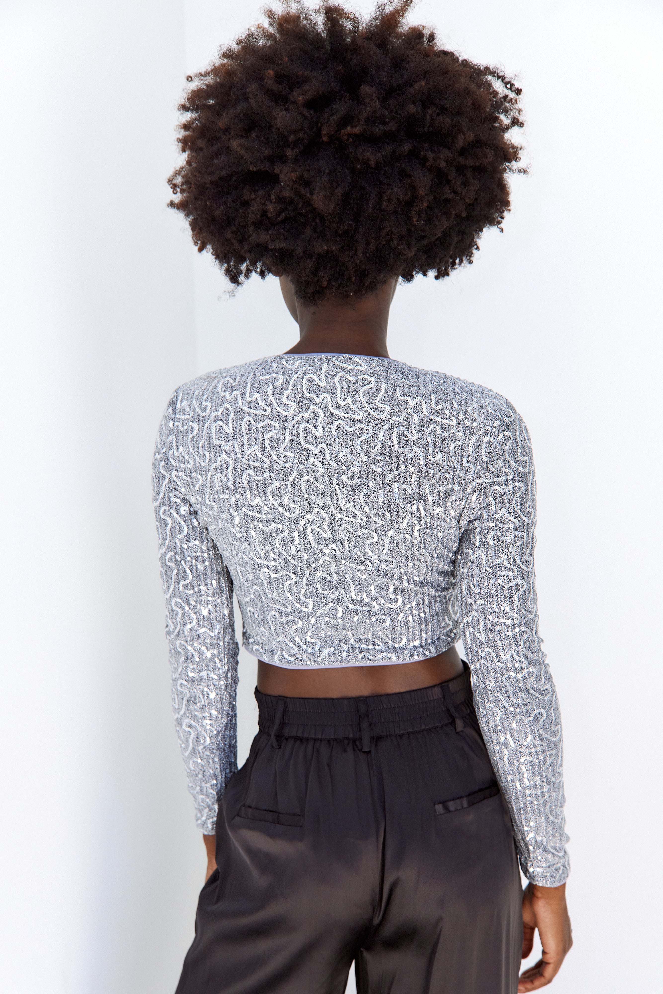 Bree Front Twist Sequin Top - fab'rik