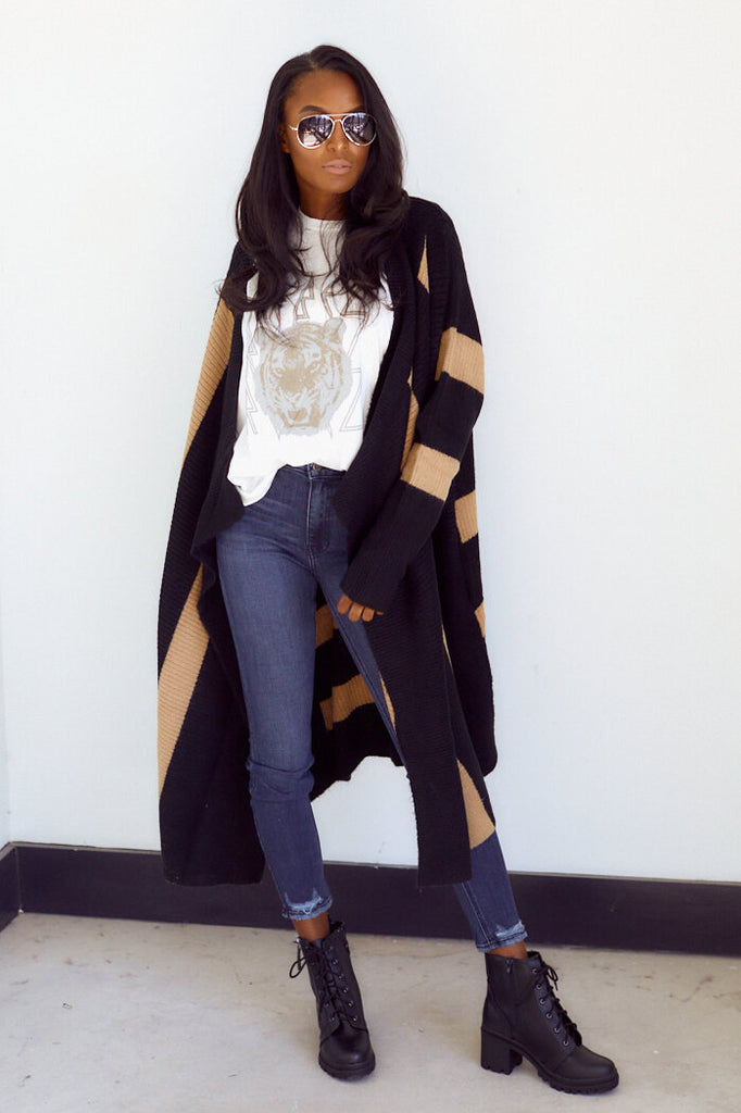 SALE - Oakley Striped Cardigan - fab'rik