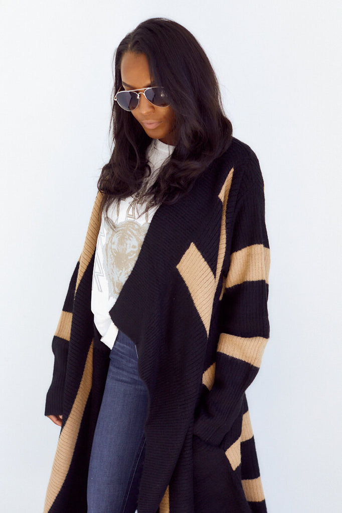 SALE - Oakley Striped Cardigan - fab'rik