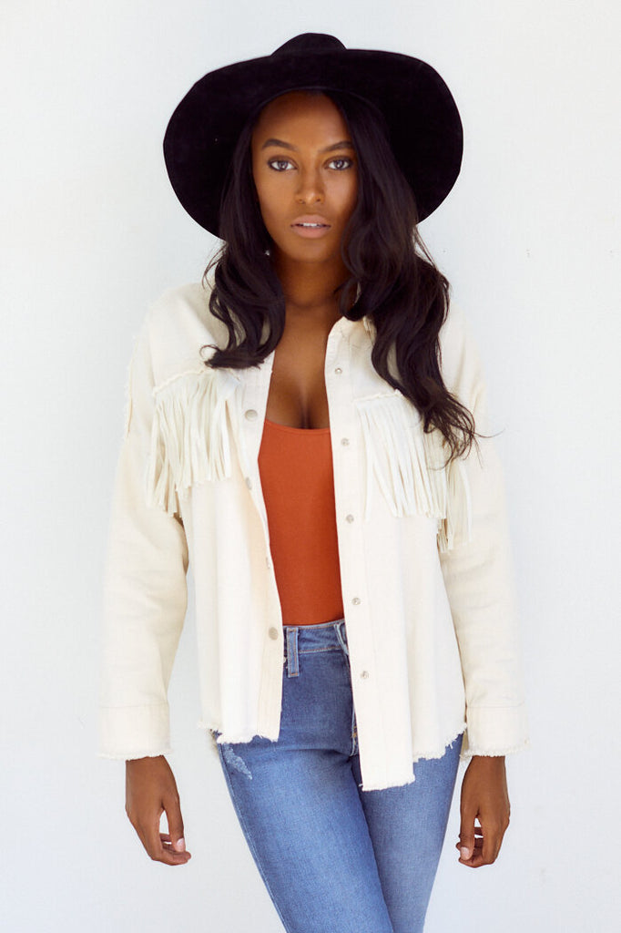 SALE - Idora Fringe Detail Button Down Shirt - fab'rik