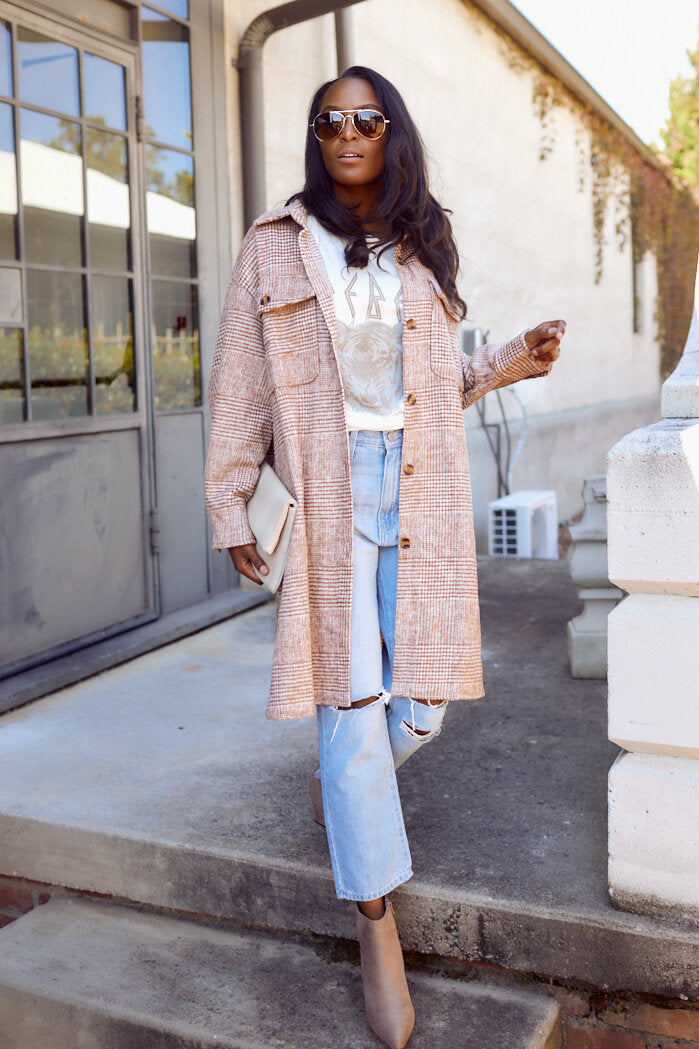 Della Oversized Flannel Shirt - fab'rik