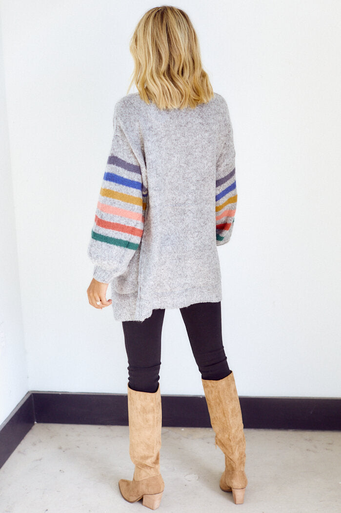 SALE - Bahar Stripe Sleeve Cardigan - fab'rik