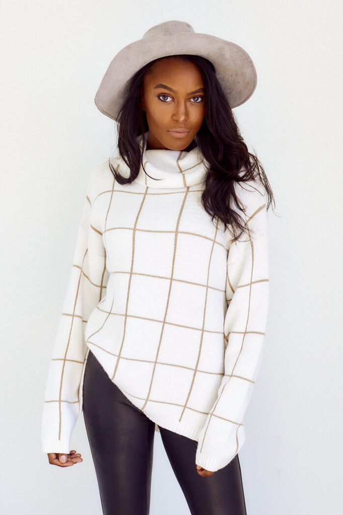 SALE - Kerri Plaid Turtleneck Sweater - fab'rik