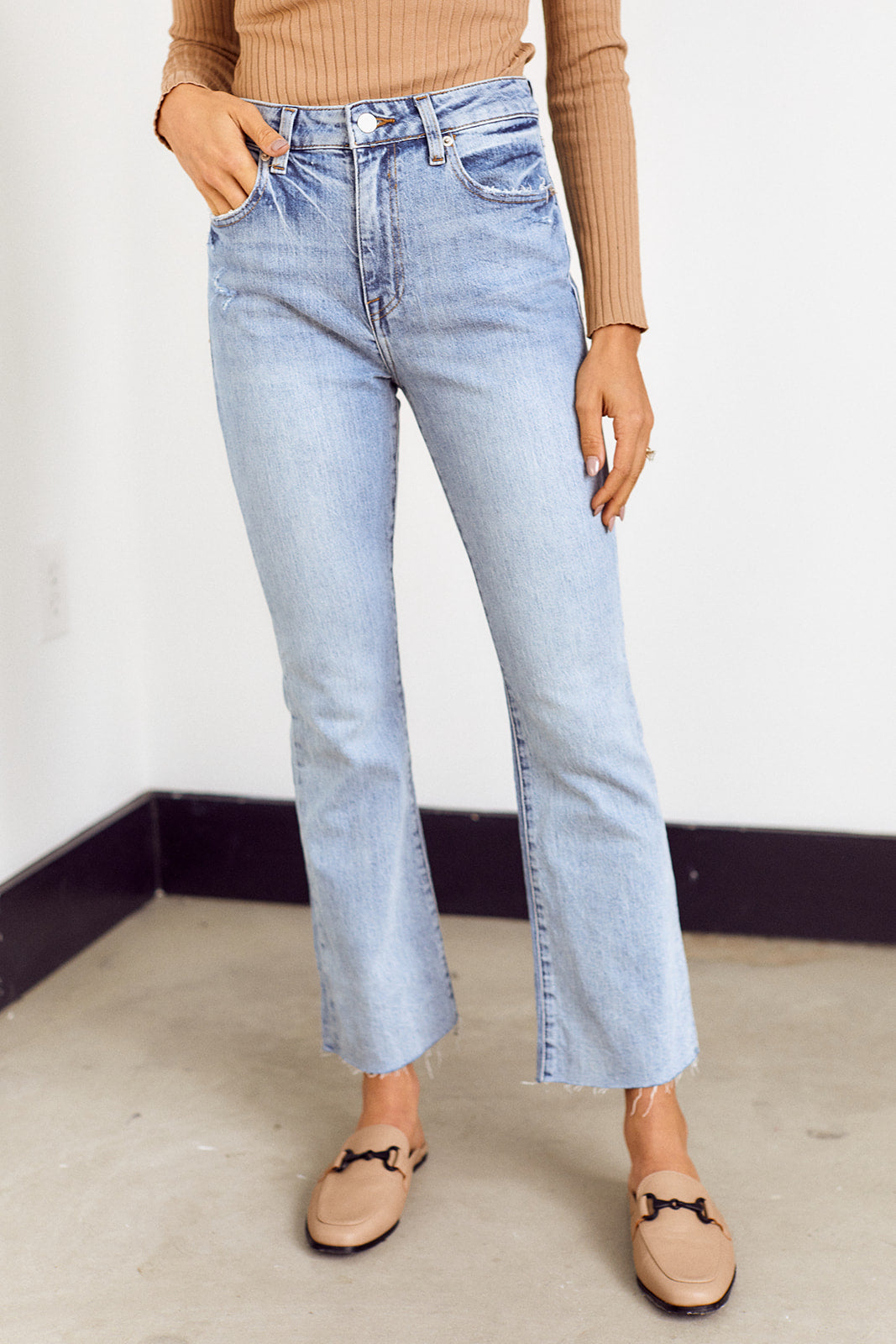 Pistola Lennon Crop Flare Denim - fab'rik