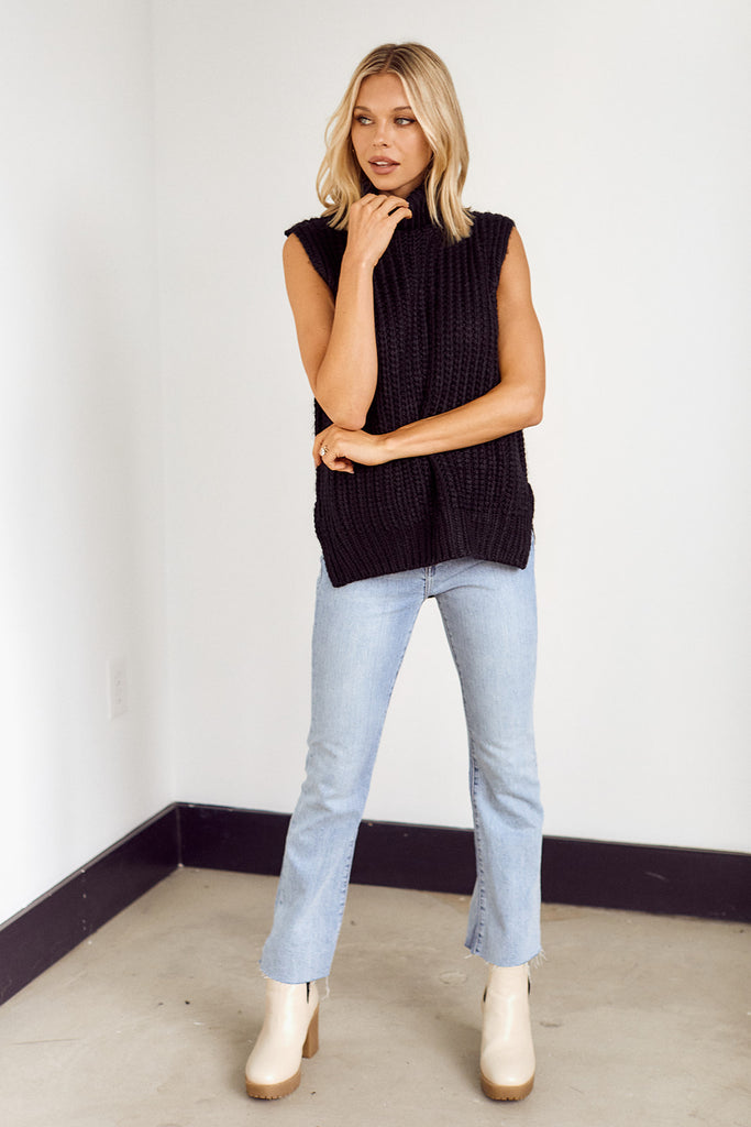 SALE - Nicci Sleeveless Turtleneck Sweater - fab'rik