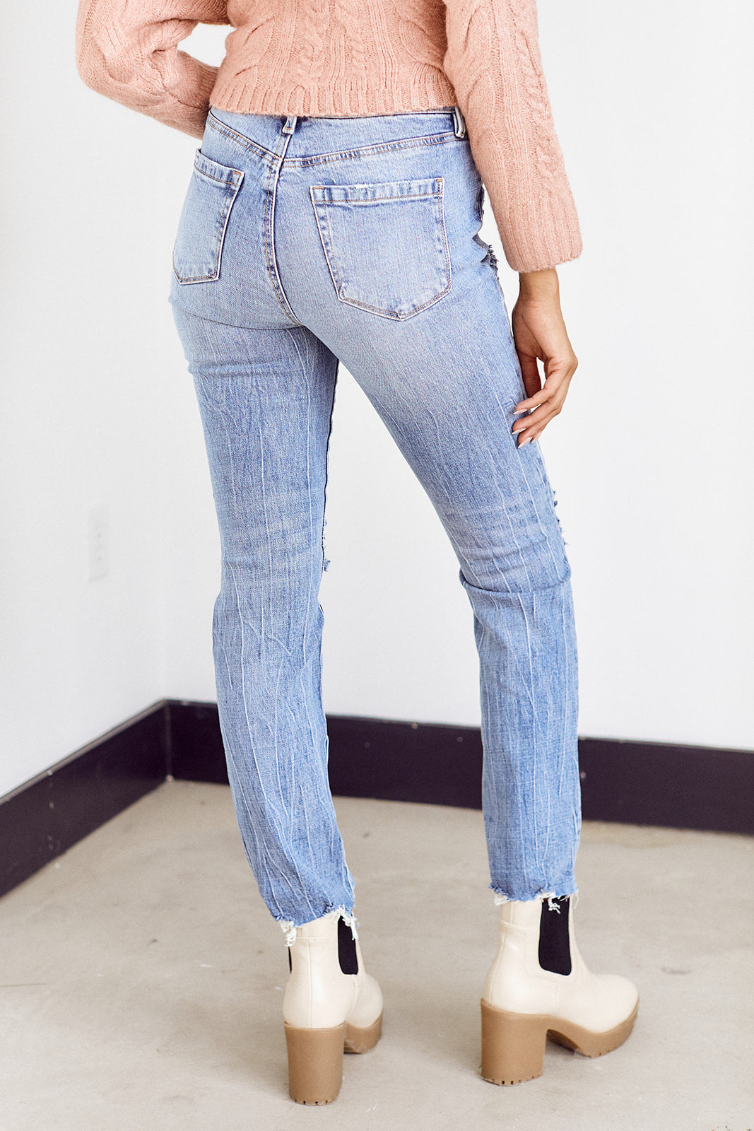 SALE - Blank NYC Distressed Straight Leg Denim - fab'rik
