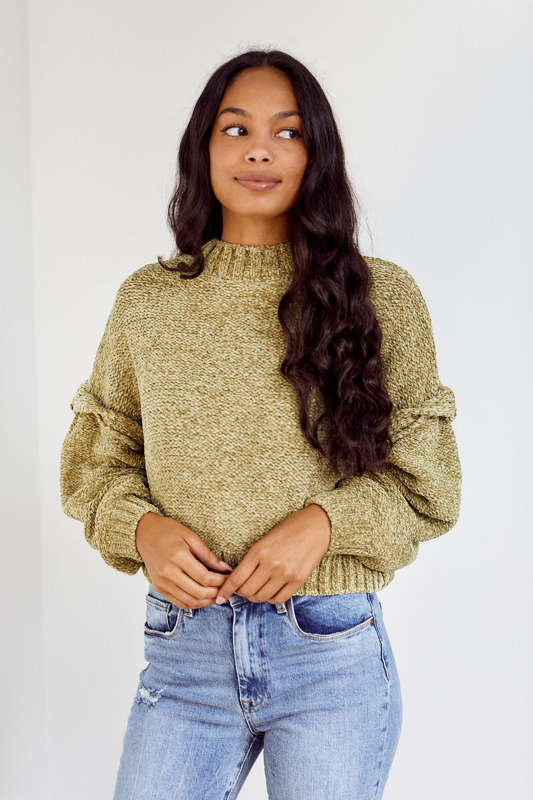 SALE - Blank NYC Chenille Shoulder Detail Sweater - fab'rik