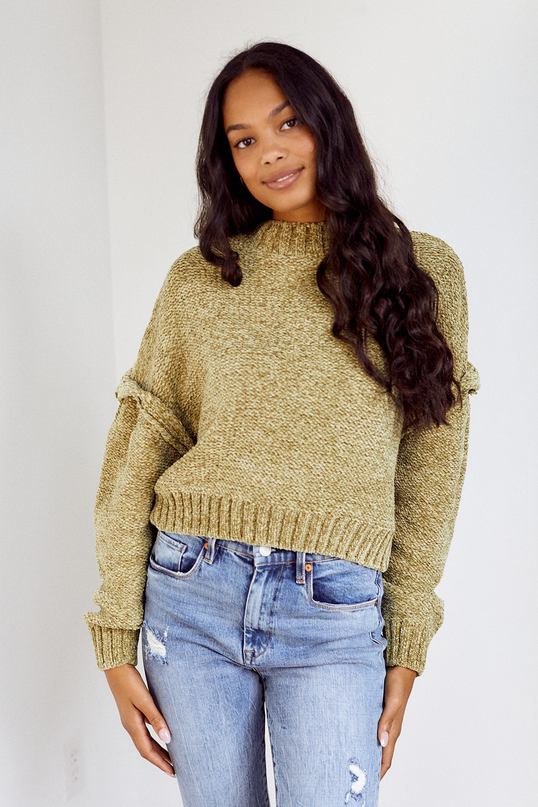 SALE - Blank NYC Chenille Shoulder Detail Sweater - fab'rik