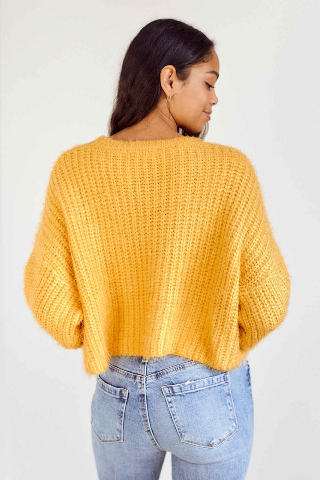 SALE - Meara Cable Knit Fuzzy Sweater - fab'rik