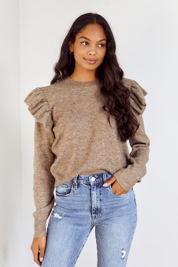 SALE - Adette Ruffle Sleeve Sweater - fab'rik
