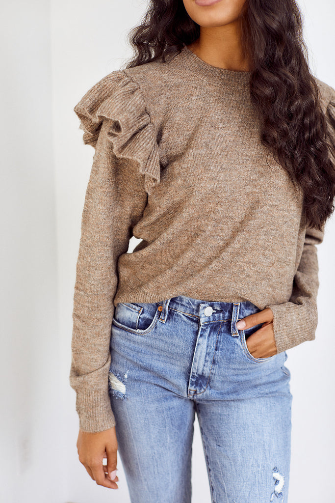 SALE - Adette Ruffle Sleeve Sweater - fab'rik