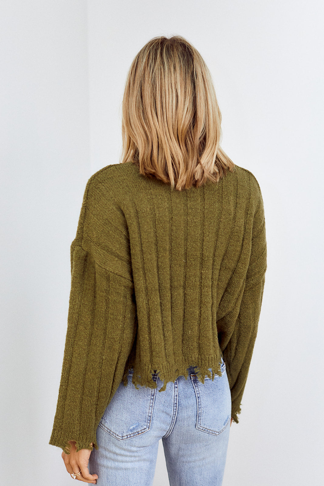 SALE - Pace Distressed Hem Sweater - fab'rik