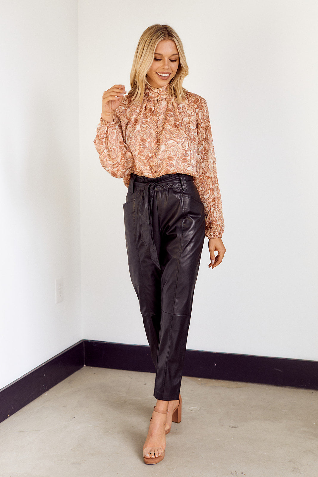 SALE - Maxine Paisley Printed Button Front Blouse - fab'rik