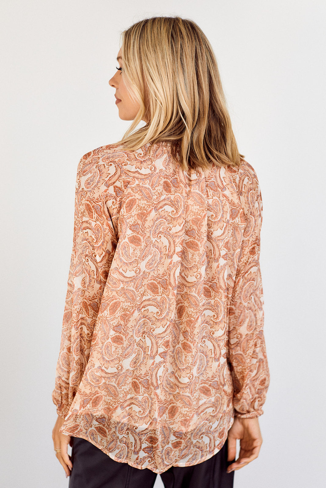 SALE - Maxine Paisley Printed Button Front Blouse - fab'rik