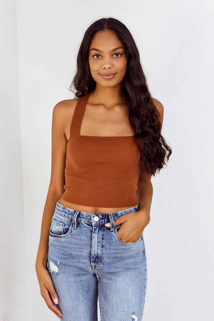 Siena Cropped Tie Back Top - fab'rik