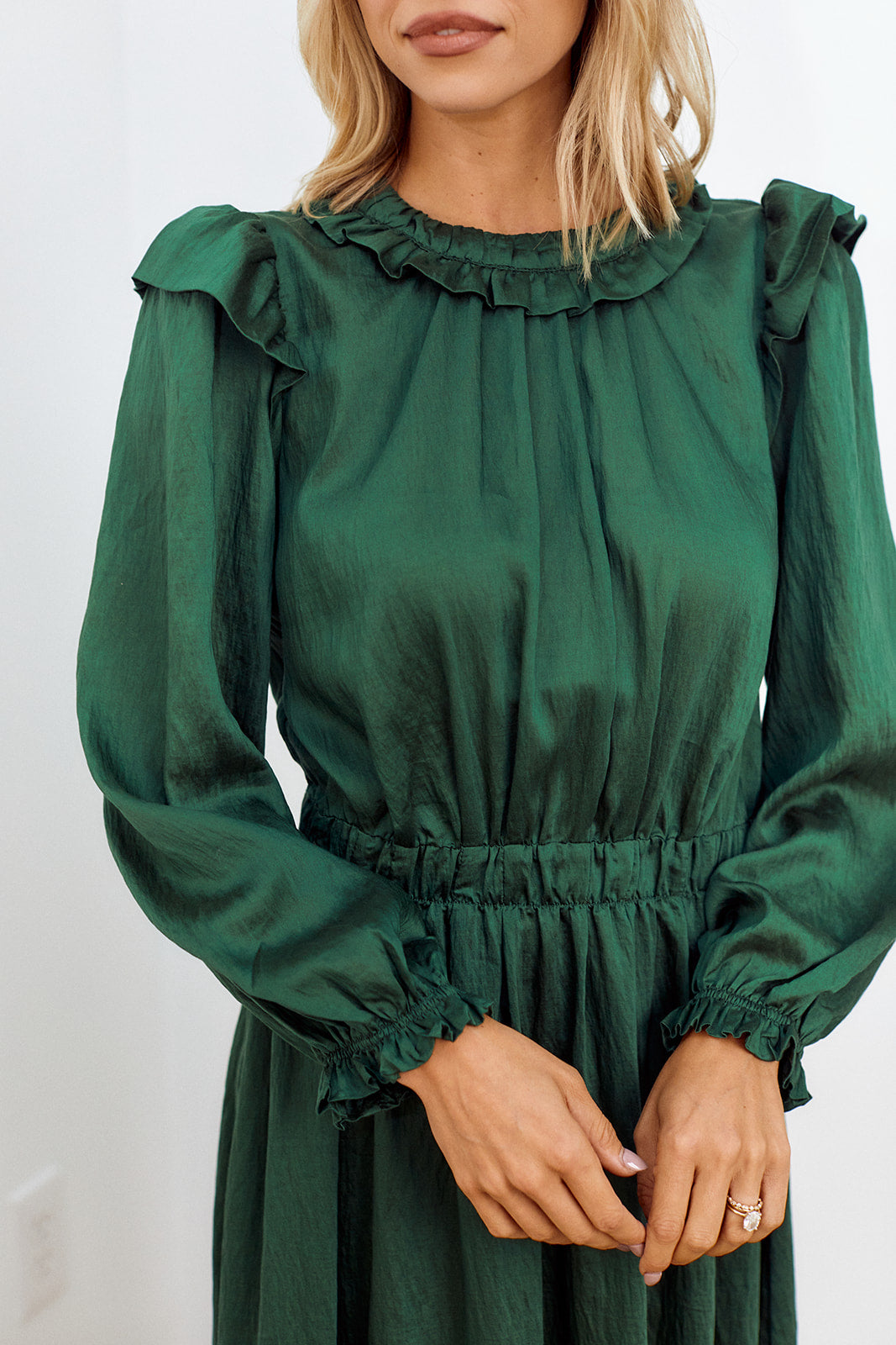 SALE - Zane Ruffled Detail Midi Dress - fab'rik