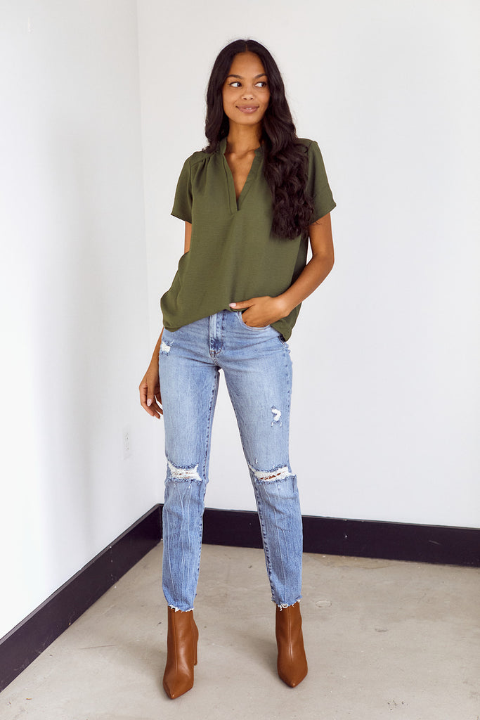SALE - Letty Short Sleeve Blouse - fab'rik