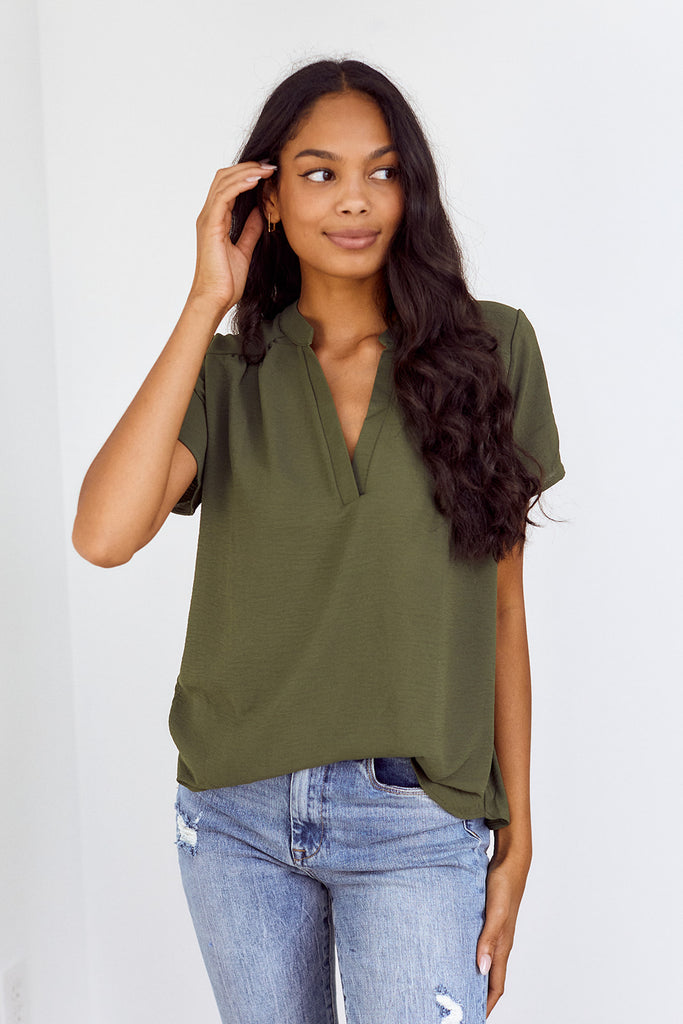 SALE - Letty Short Sleeve Blouse - fab'rik
