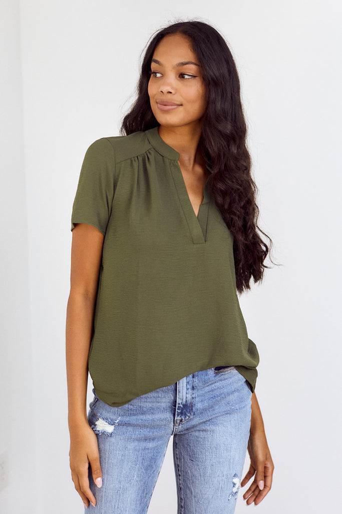 SALE - Letty Short Sleeve Blouse - fab'rik