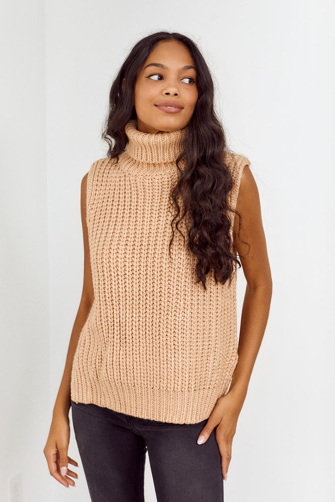 SALE - Nicci Sleeveless Turtleneck Sweater - fab'rik