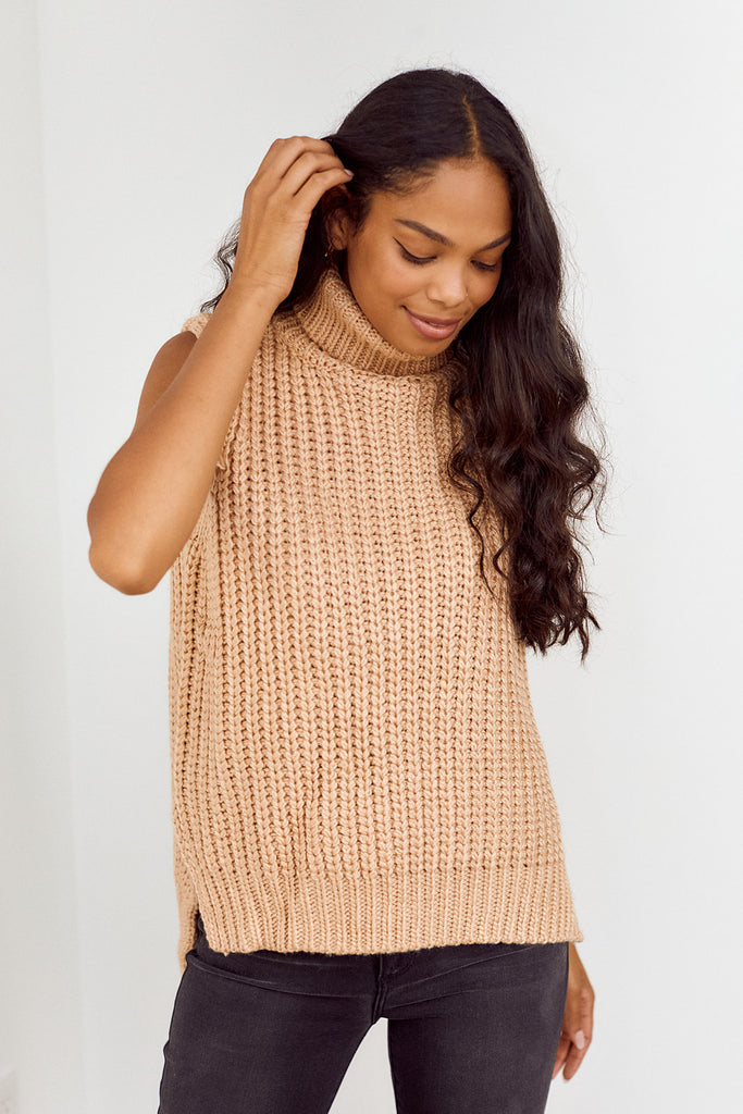 SALE - Nicci Sleeveless Turtleneck Sweater - fab'rik