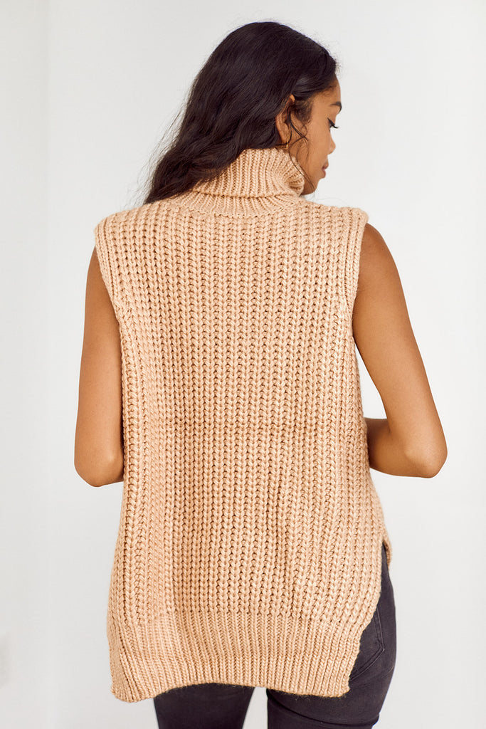 SALE - Nicci Sleeveless Turtleneck Sweater - fab'rik