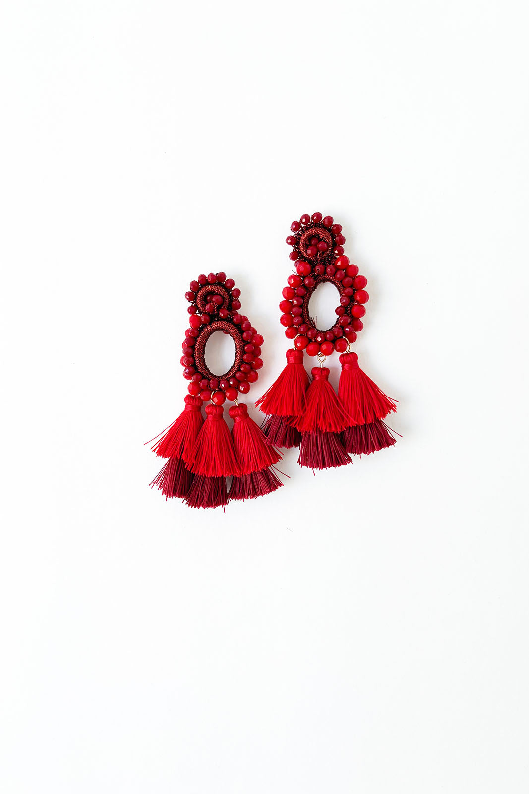Hattie Oval Tassel Earrings - fab'rik