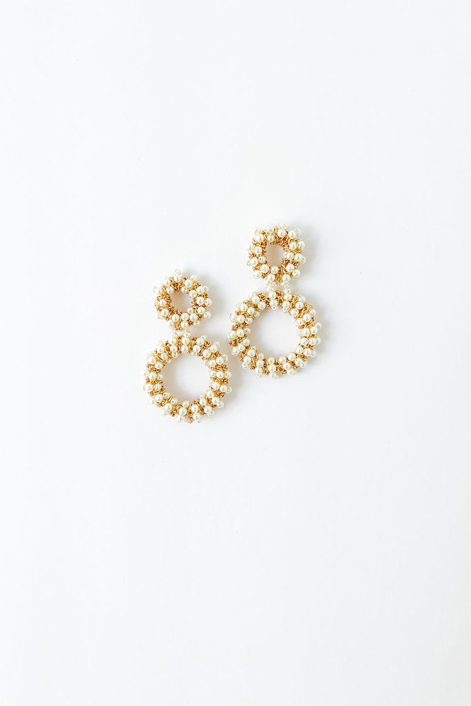 Jesse Pearl Chain Wrapped Earrings - fab'rik