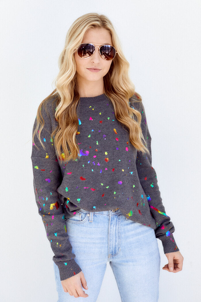 SALE - Micayla Paint Splatter Sweatshirt - fab'rik