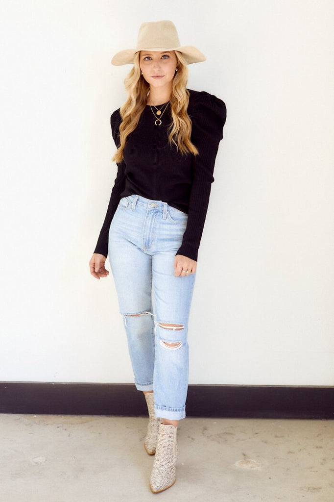 Nadia Puff Sleeve Sweater - fab'rik