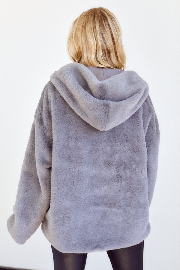 PreOrder Ania Faux Fur Hooded Jacket - fab'rik