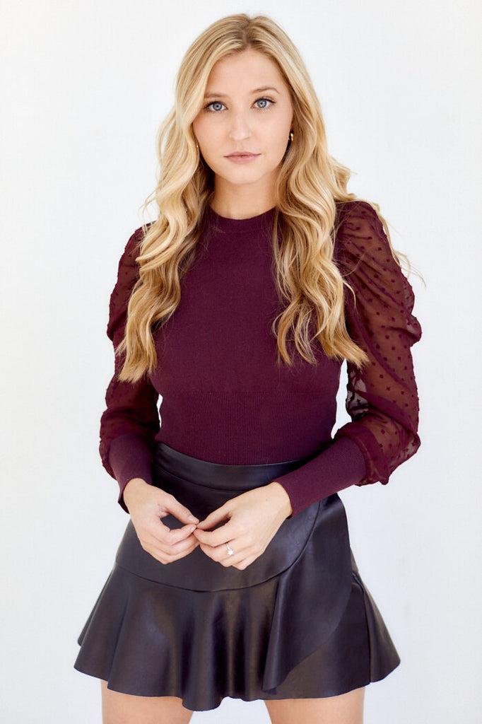 SALE - Ciri Organza Sleeve Knit Top - fab'rik